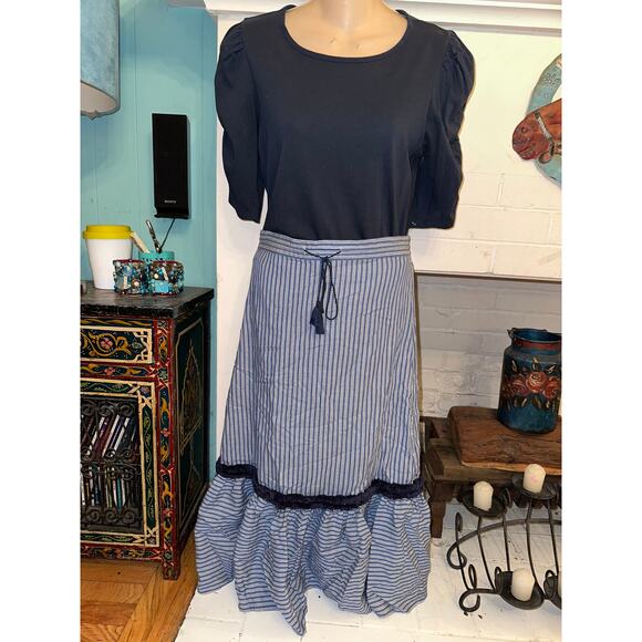 FRAME NAVY RUCHED SLEEVE 100% COTTON TEE S - Picture 8 of 8